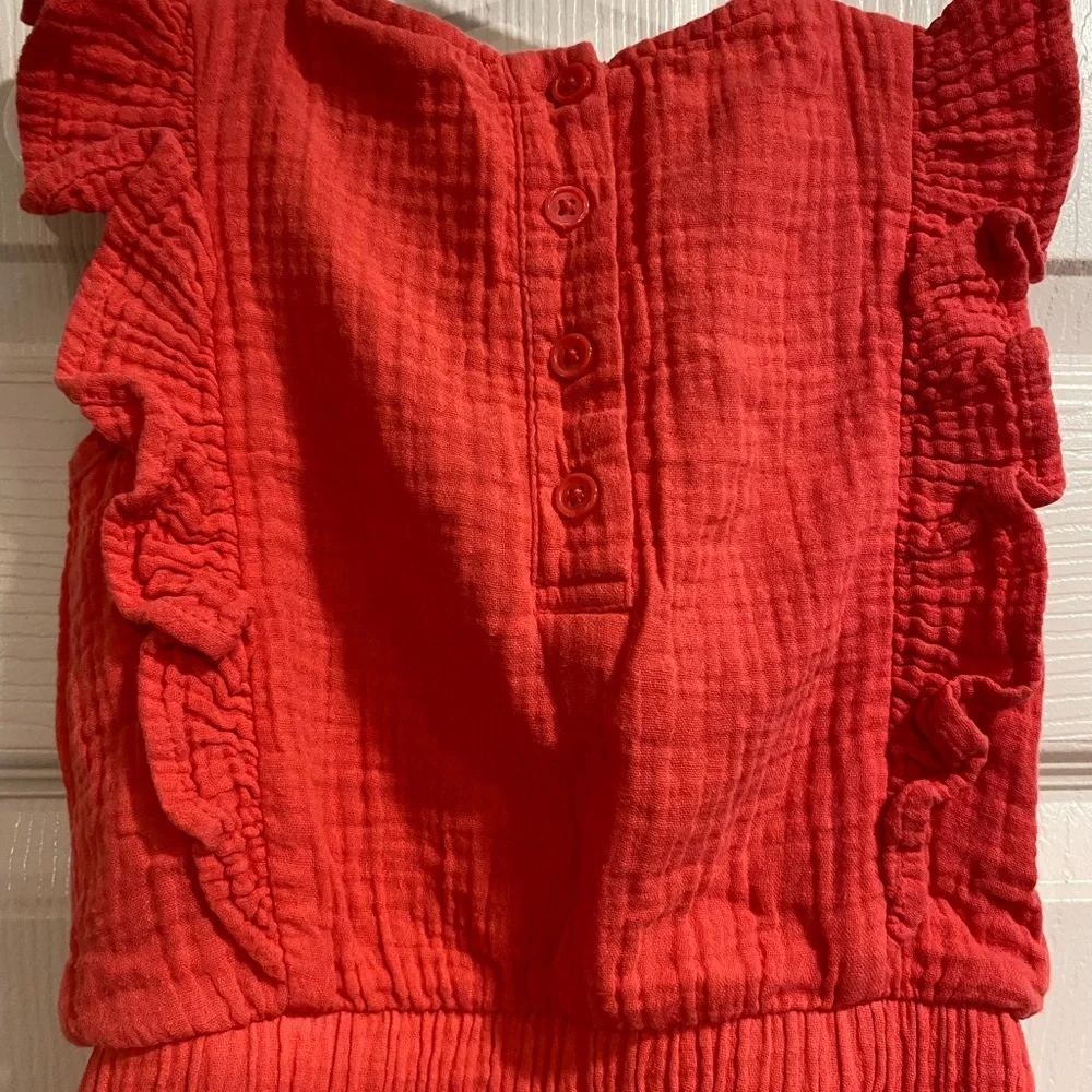 OshKosh B'gosh Red Ruffled Romper Jumpsuit